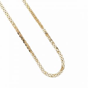 9ct Yellow Gold Flat Panther link necklace - 18"