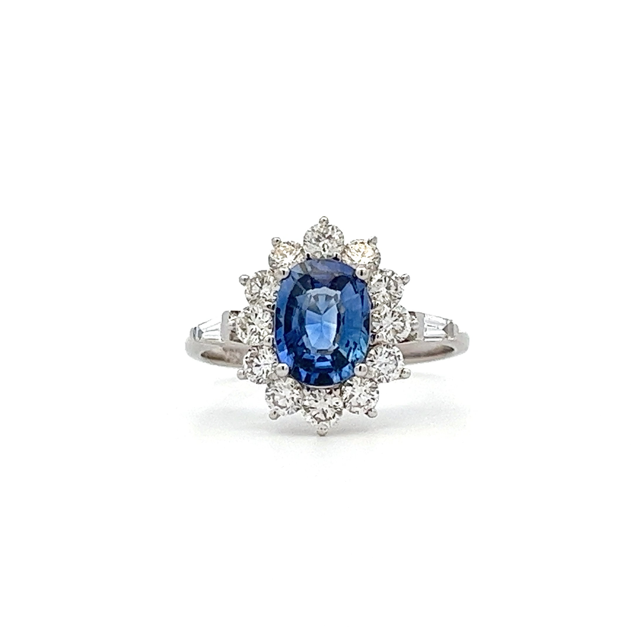 1.64ct Assessed Oval Sapphire and 0.90ct Assessed Diamond Ring – Pre-Owned