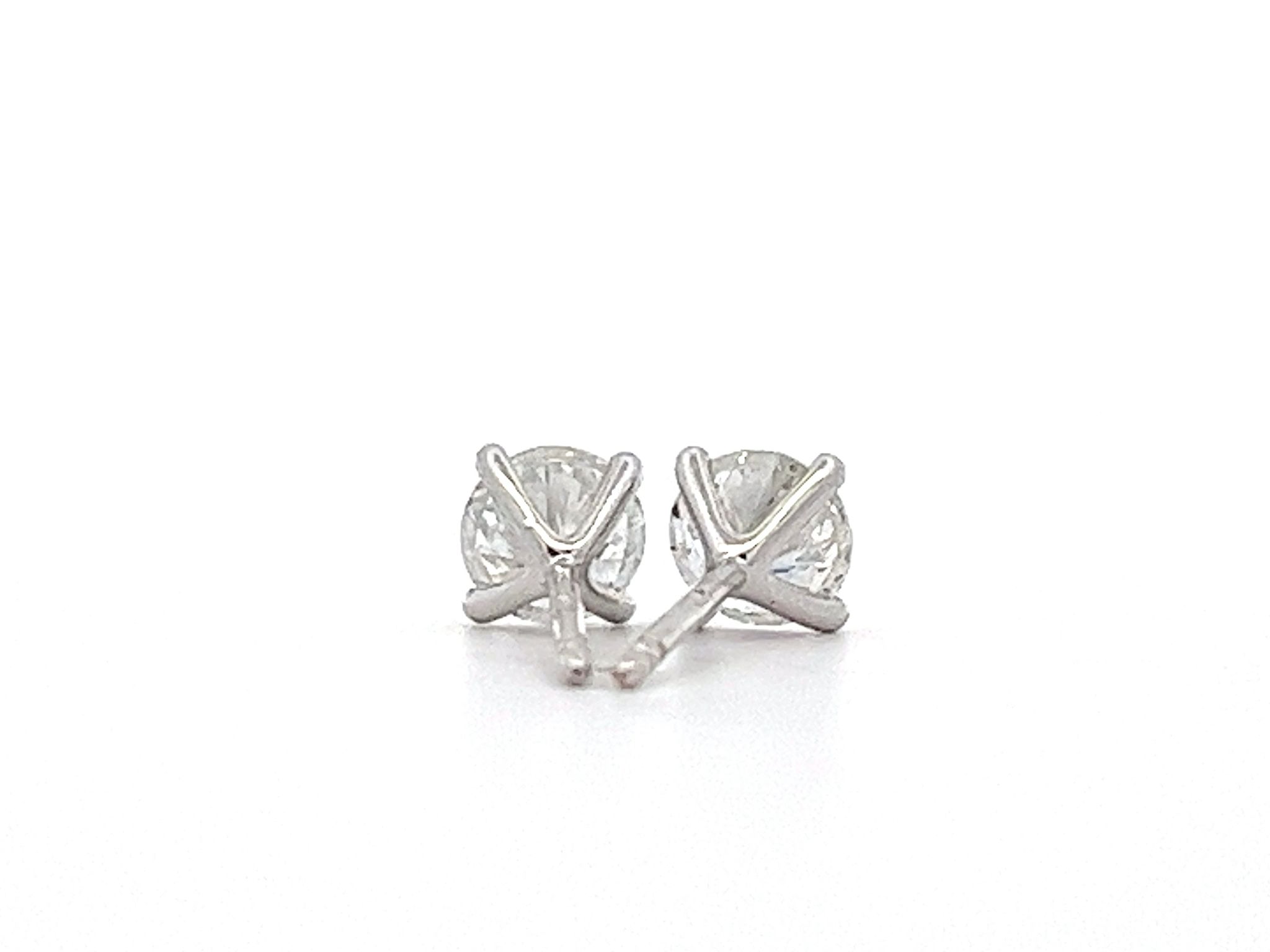 1.00ct Brilliant Cut Diamond Stud Earrings in 18ct White Gold – GIA Certificated