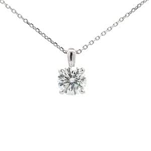 1.03ct Brilliant Cut Diamond Solitaire Pendant in White Gold