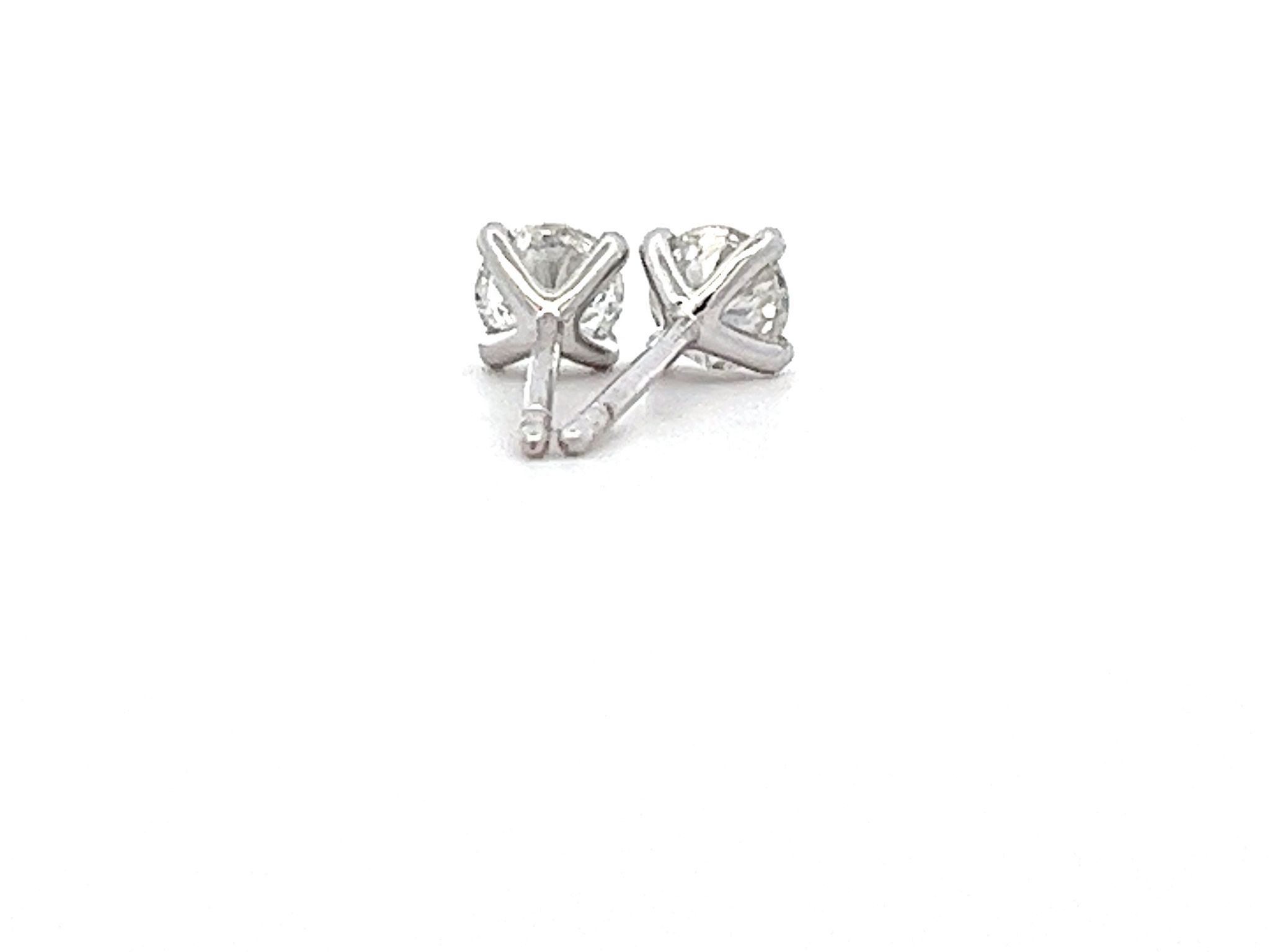 0.60ct Brilliant Cut Diamond Stud Earrings in 18ct White Gold – GIA Certificated