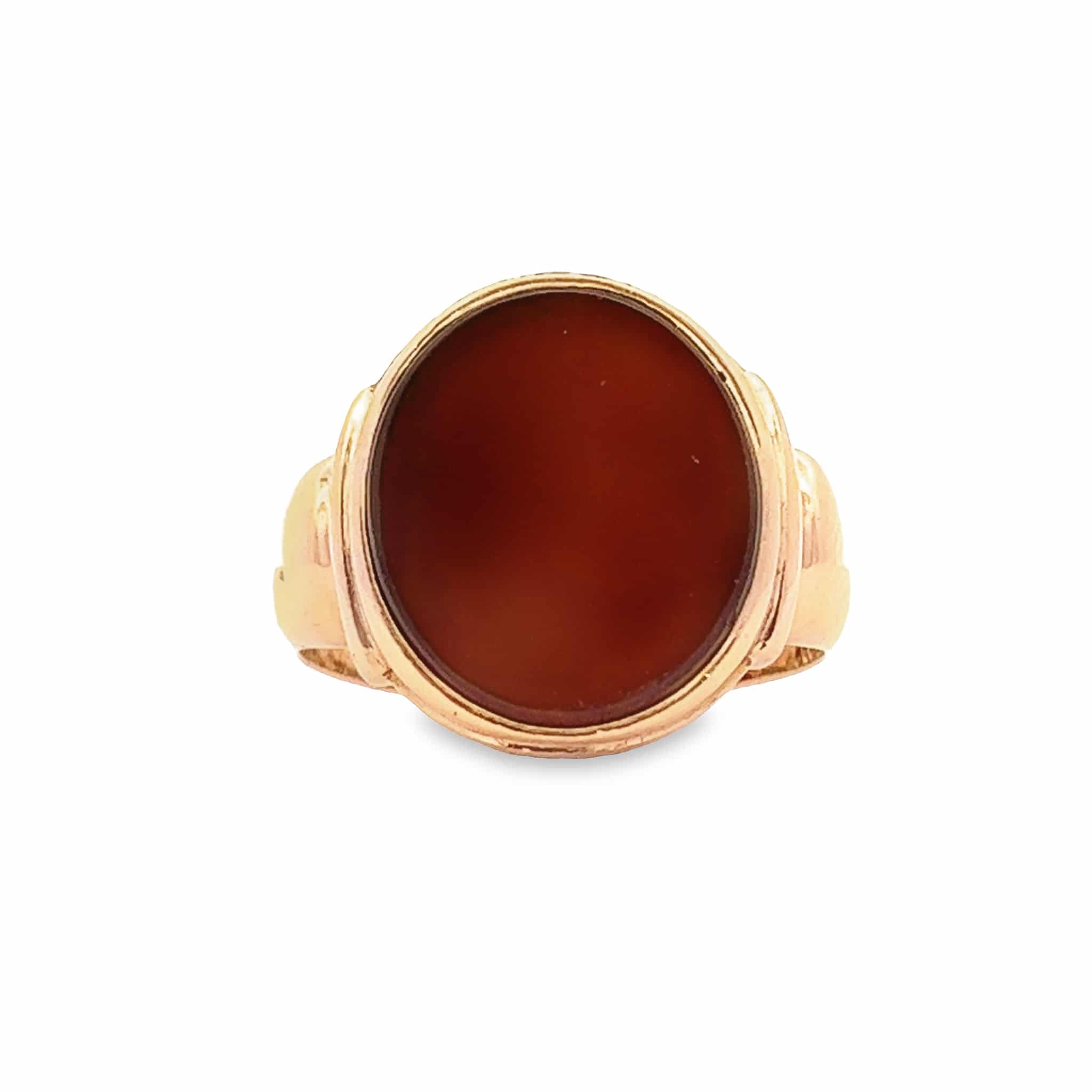 8gm 18ct Gold Gents Signet Ring with Oval Carnelian – Pre-Owned