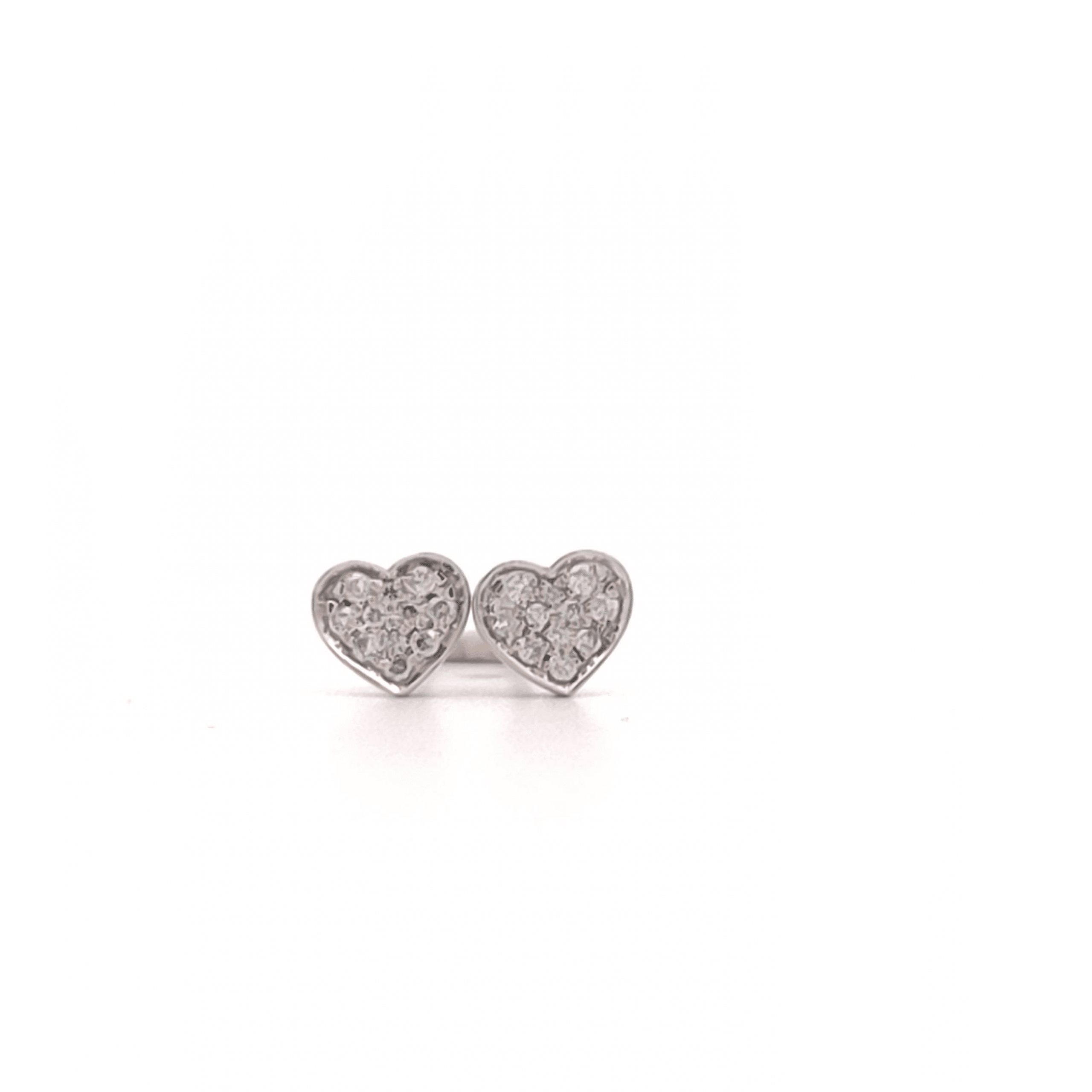 0.11ct Brilliant Cut Diamond Heart Shaped Stud Earrings in White Gold