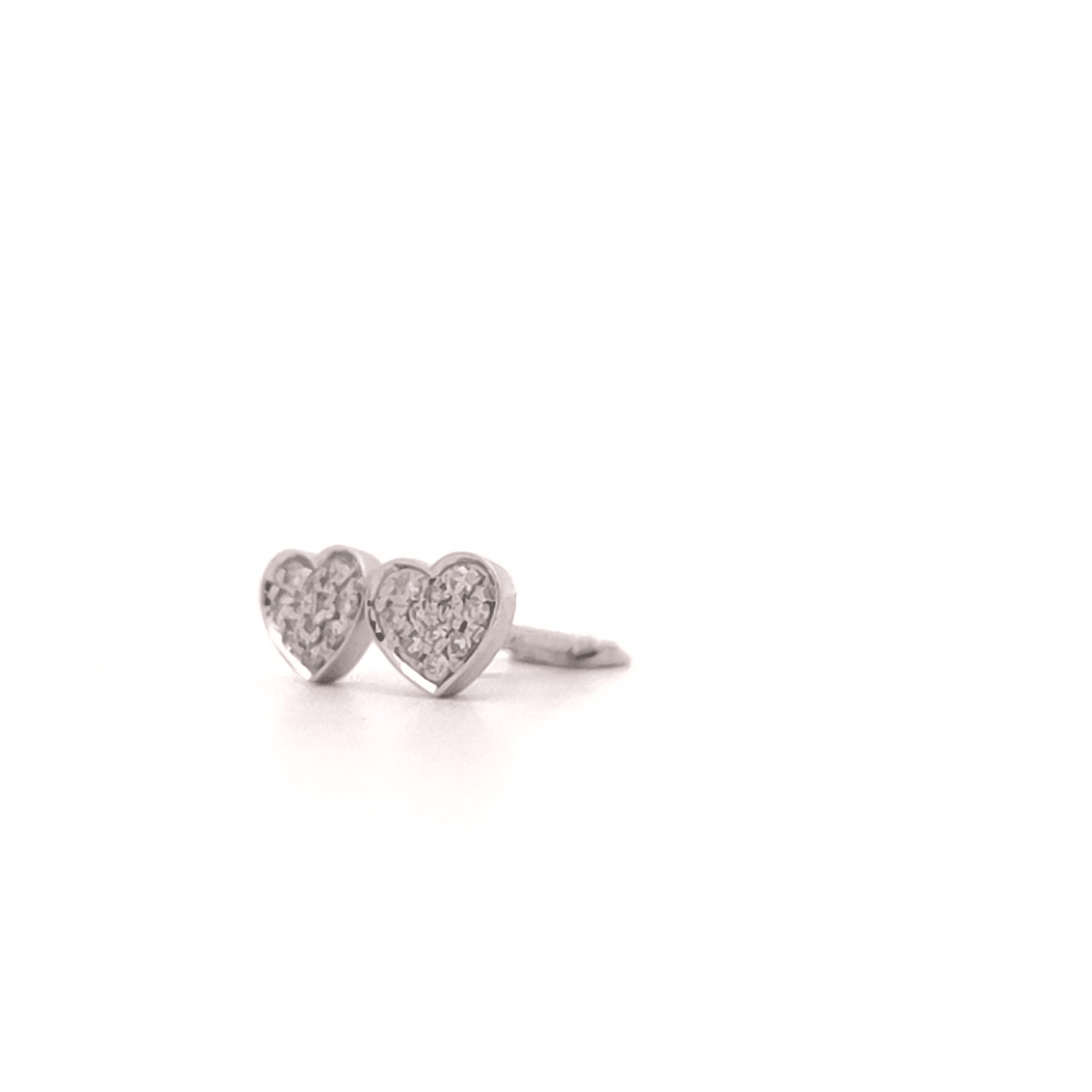 0.11ct Brilliant Cut Diamond Heart Shaped Stud Earrings in White Gold