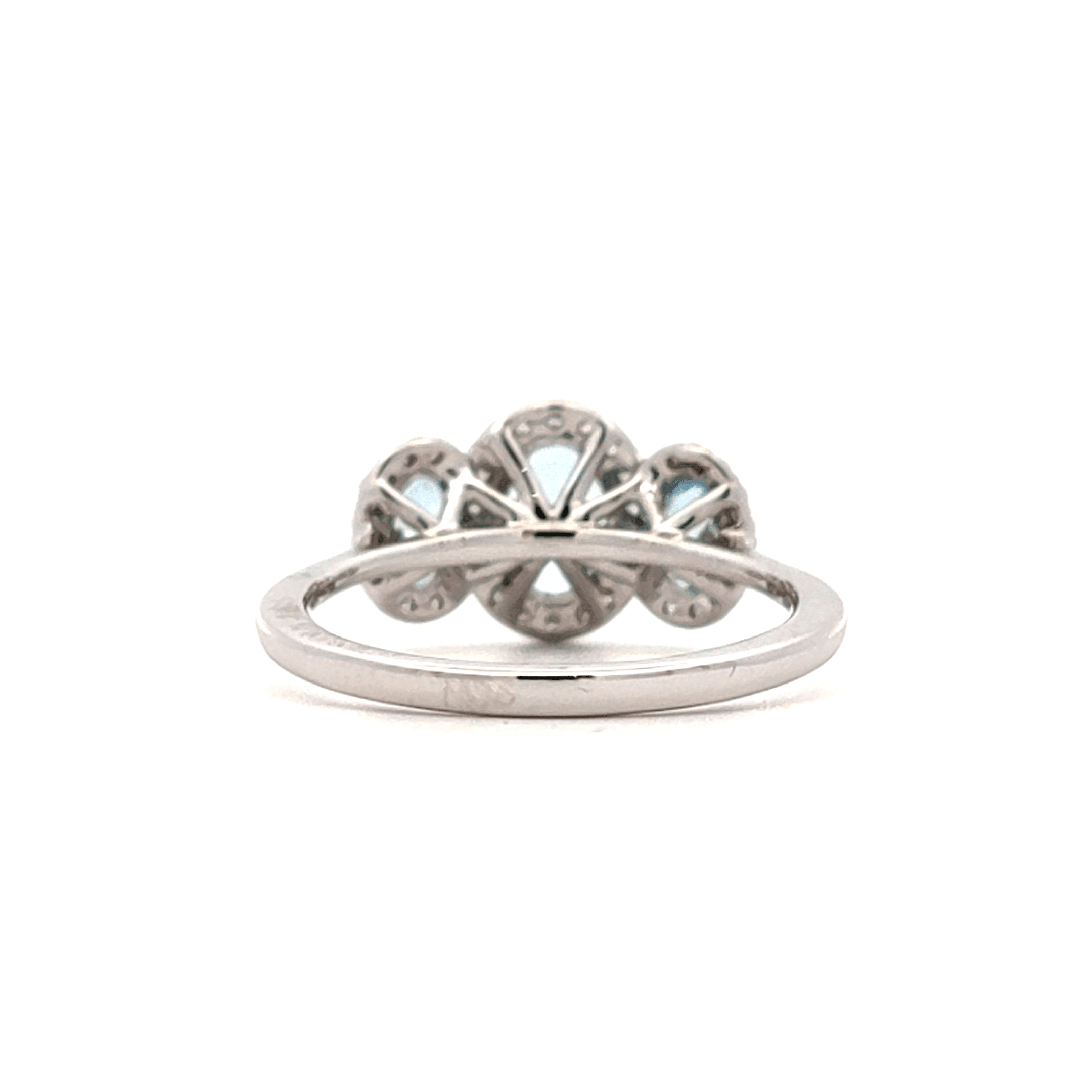 0.84ct Aquamarine and 0.23ct Brilliant Cut Diamond Triple Halo Design Ring in White Gold