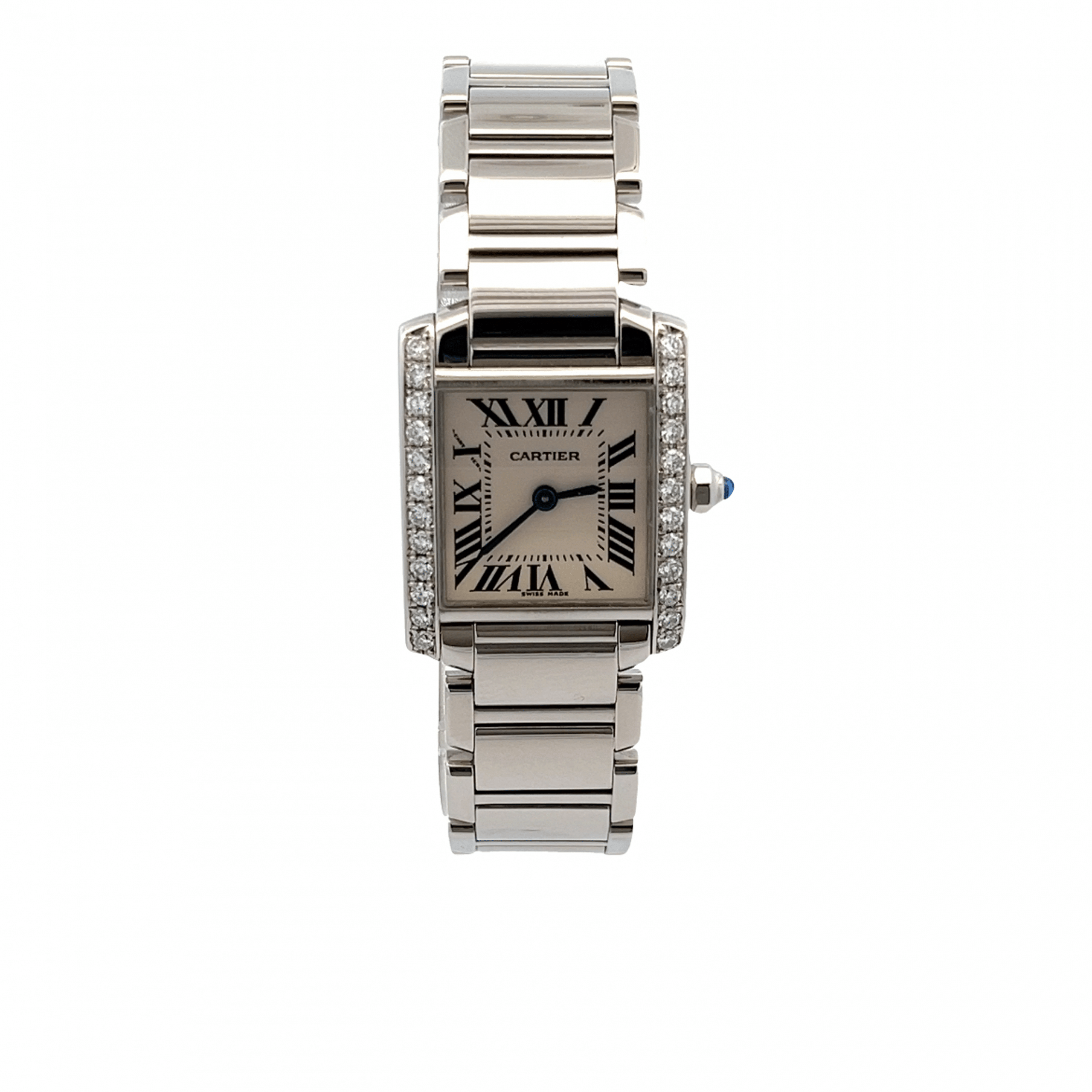 Ladies 20mm Stainless Steel Cartier Tank Francaise