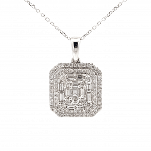 1.38ct Multi-Stone Diamond Pendant set in 18ct White Gold