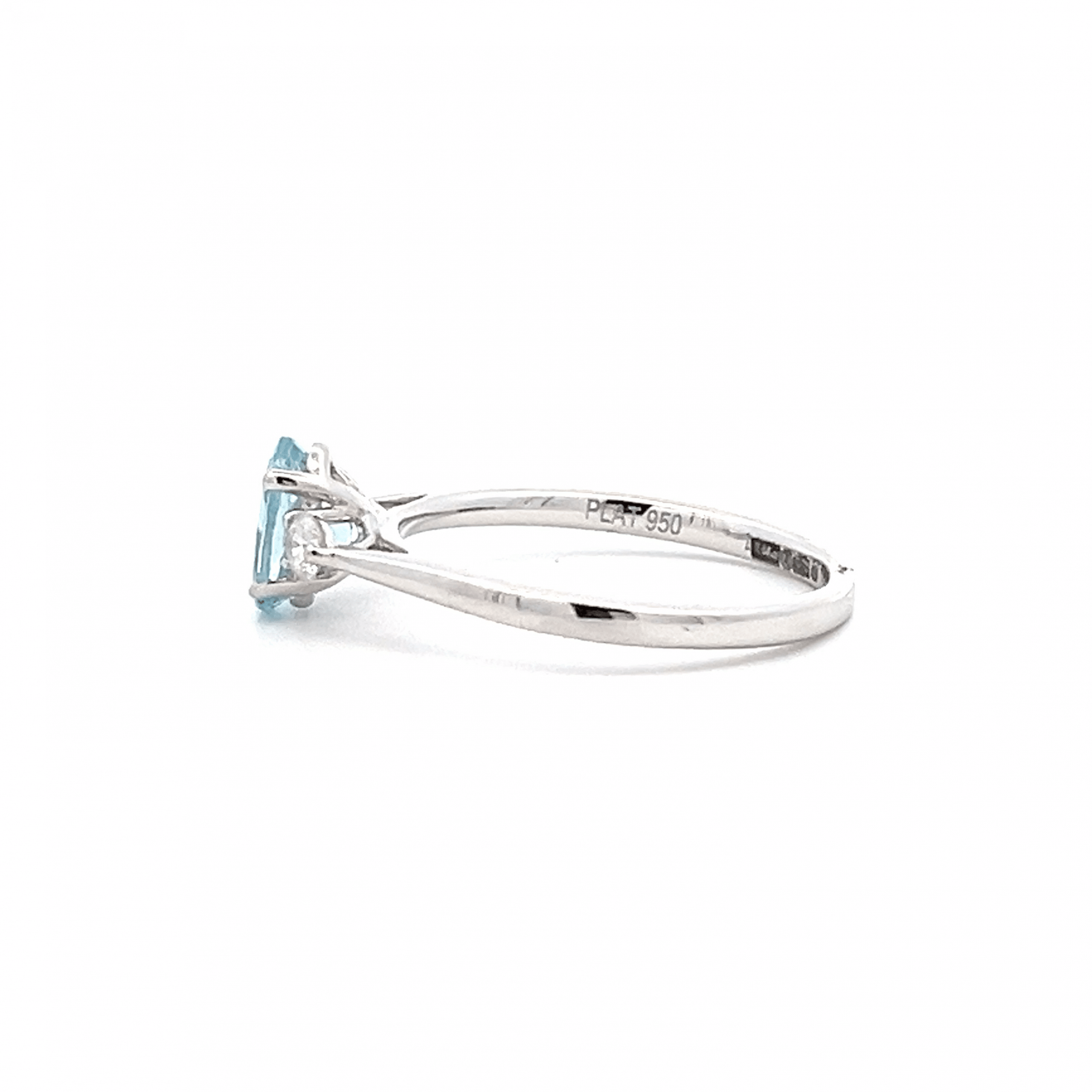 0.73ct Aquamarine and 0.16ct Brilliant Cut Diamond Ring set in Platinum