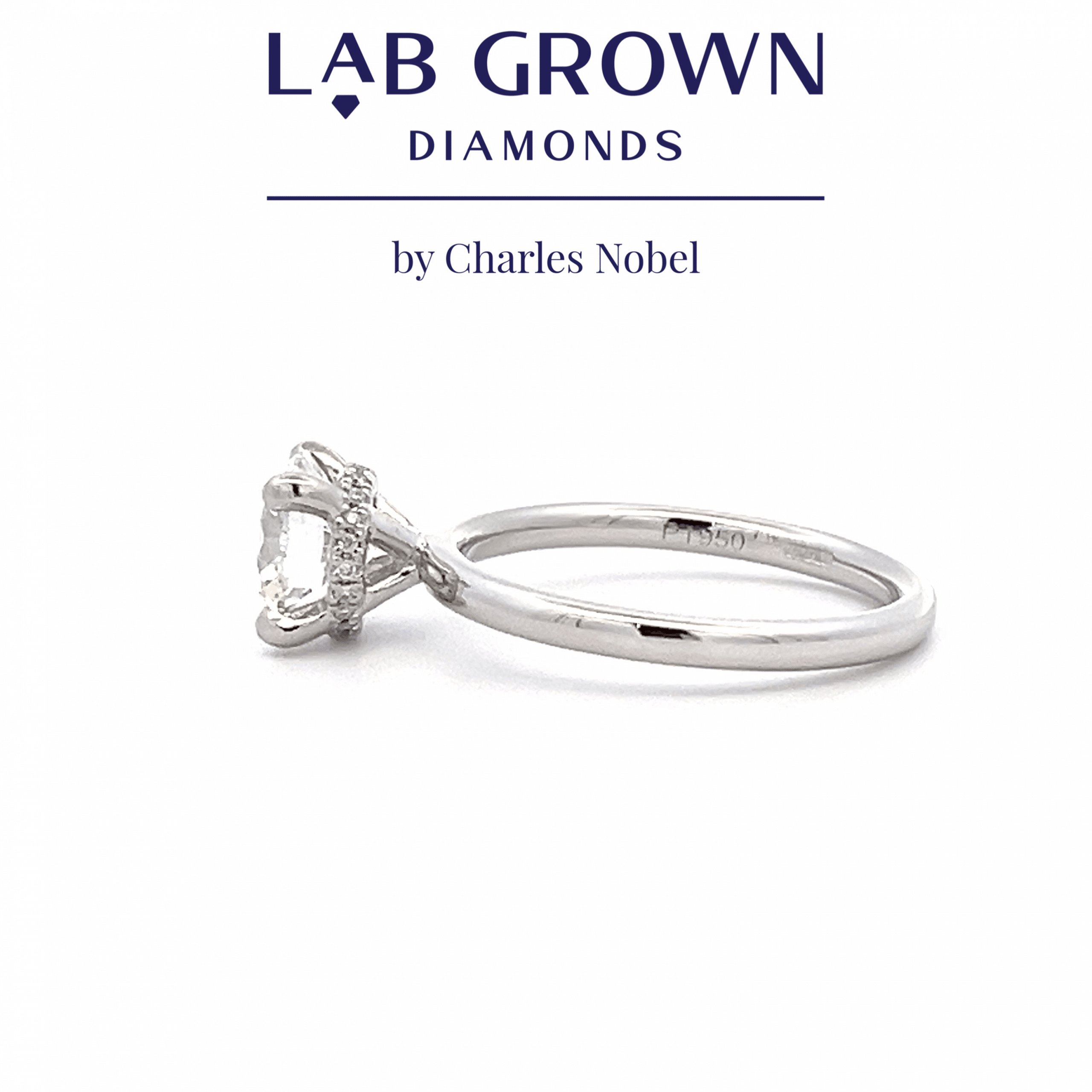 1.50ct, D Colour, VS2 Lab Grown Brilliant Cut Diamond Solitaire Ring with Hidden Halo in Platinum