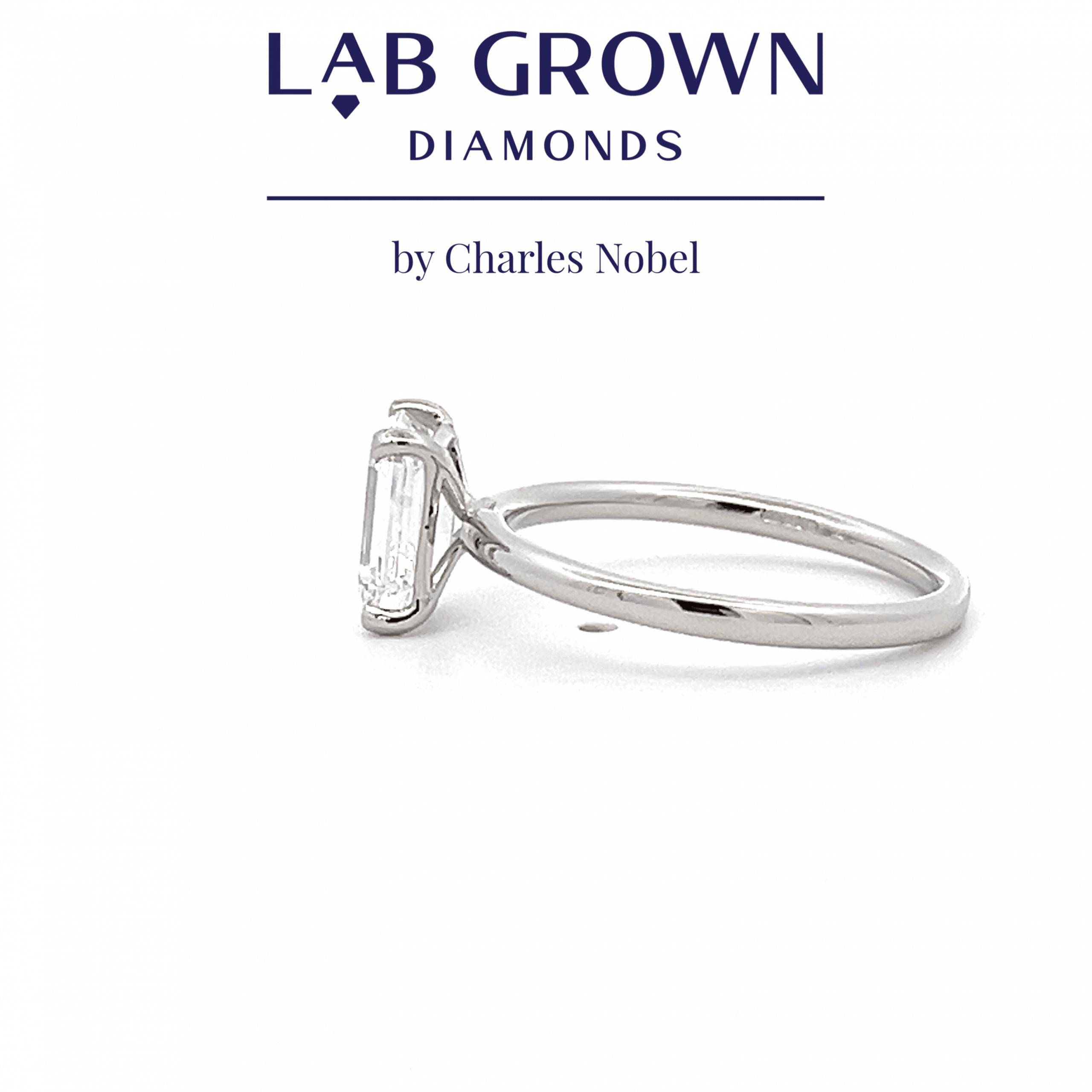 1.50ct, D Colour, VS1 Lab Grown Emerlad Cut Diamond Solitaire Ring in Platinum
