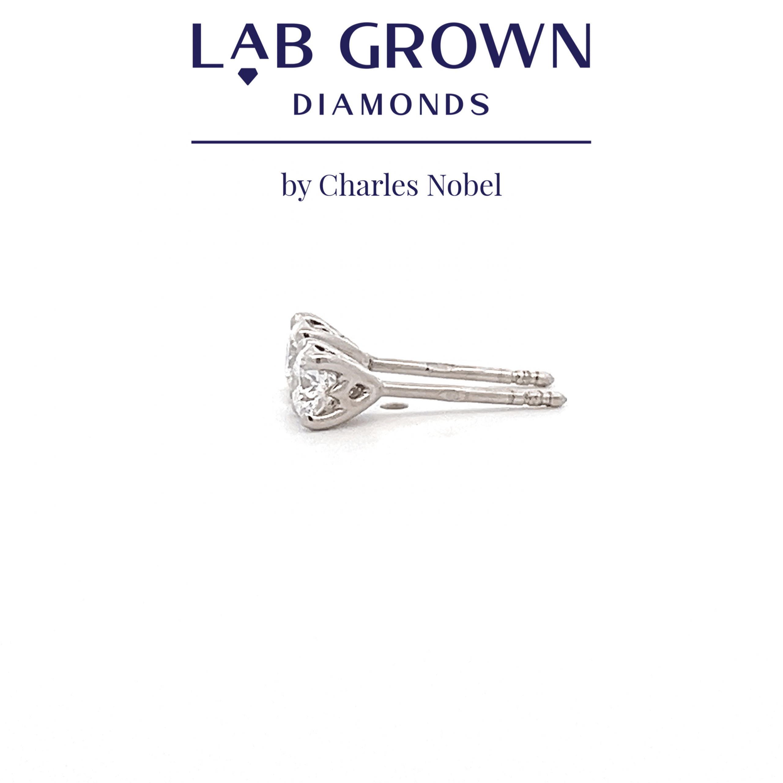0.62ct Brilliant Cut, D Colour, Lab Grown Diamond Stud Earrings – Ideal Cut