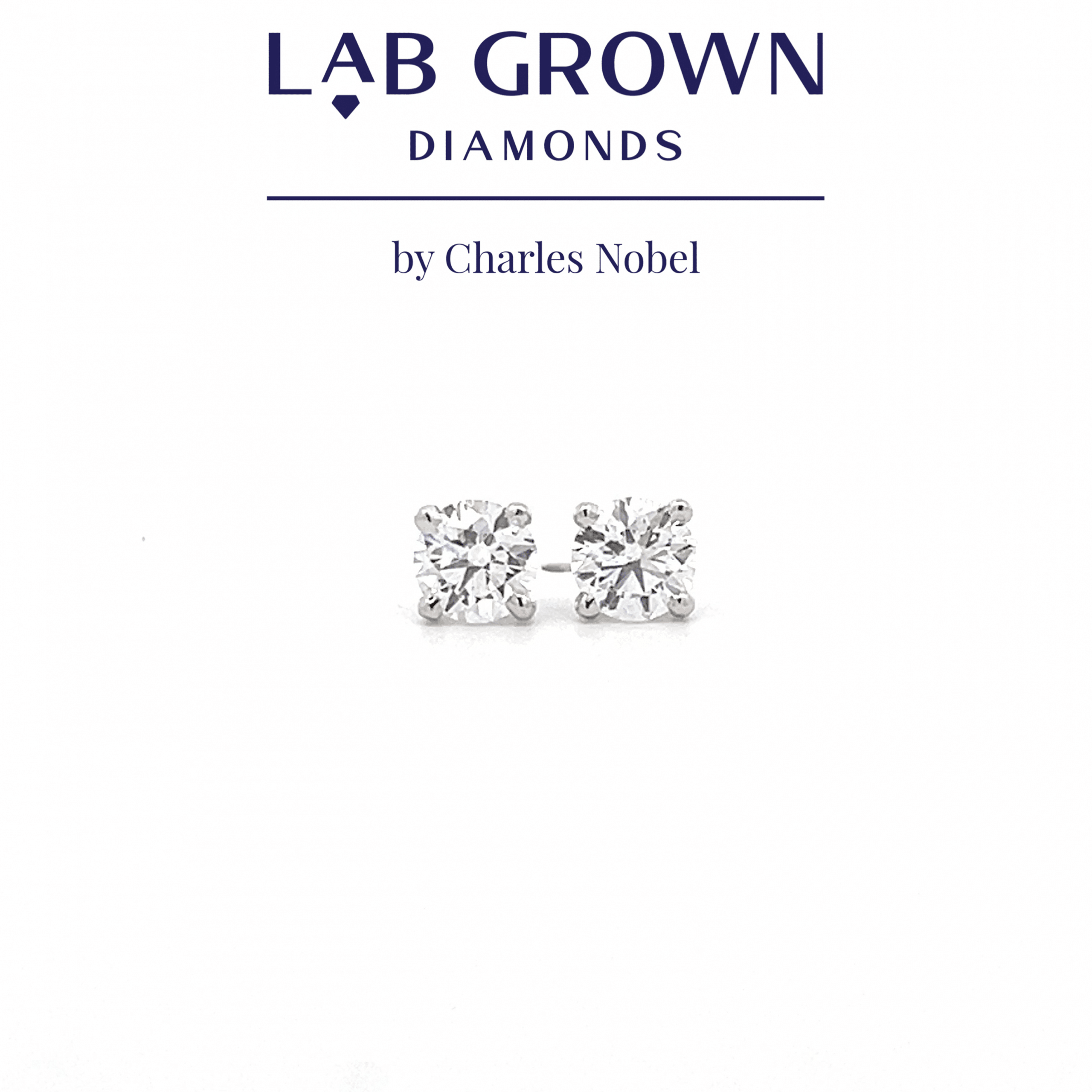 0.80ct Brilliant Cut, D Colour, Lab Grown Diamond Stud Earrings – Ideal Cut