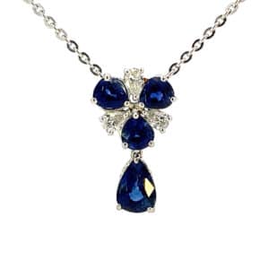 2.51ct Sapphire and 0.26ct Diamond Pendant in Platinum