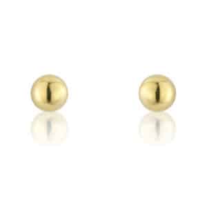 Yellow Gold Ball Stud Earring 5mm