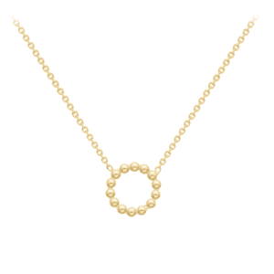 Yellow Gold Round Beaded Necklace
