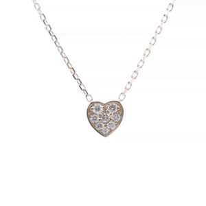 9ct Yellow Gold Minimalist Diamond Heart Pendant