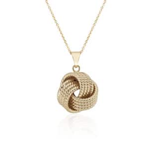 9ct Yellow Gold Textured Knot Pendant
