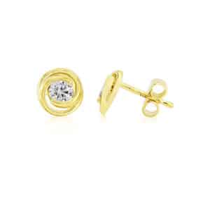 9ct Yellow Gold Cubic Zirconia Swirl Earrings