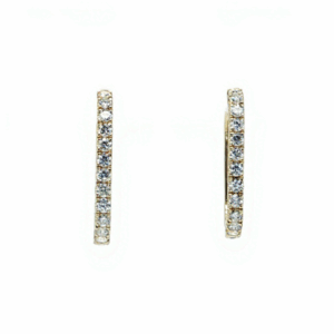 14ct yellow gold diamond hoop earrings