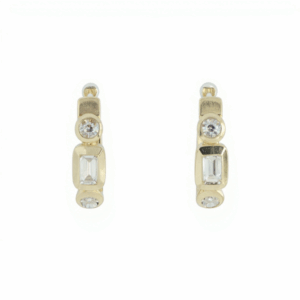 Diamond Hoop Earrings in 14ct Yellow Gold