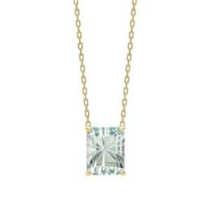 9ct Yellow Gold Octagonal Fancy Cut Green Amethyst Pendant
