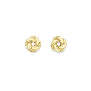 9ct Yellow Gold Polished Knot Stud Earrings – 10mm