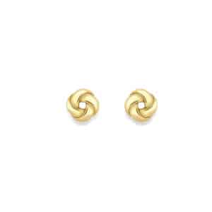 9ct Yellow Gold Petite Knot Stud Earrings – 8mm