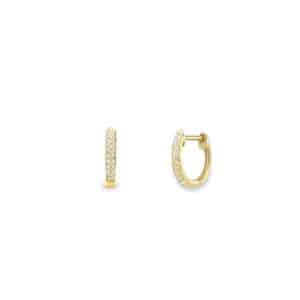 9ct Yellow Gold Diamond Pavé Huggie Earrings