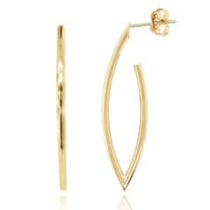 9ct Yellow Gold Open Marquise Drop Earrings