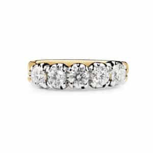 18ct Yellow & White Gold Five-Stone Diamond Ring