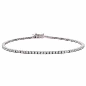 Charles Nobel 1.00ct Lab Grown Diamond Tennis Line Bracelet, 9ct White Gold