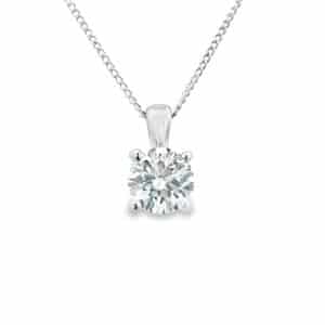 Charles Nobel 0.74ct Lab Grown Diamond Solitaire Pendant Necklace, Platinum