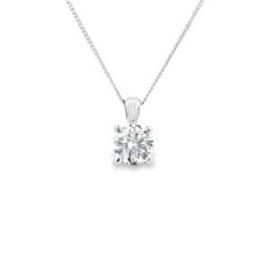 Charles Nobel 1.02ct Lab Grown Diamond Solitaire Pendant Necklace, Platinum