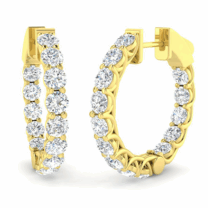 Charles Nobel 2.96ct Total Weight Lab Grown Diamond Hoop Earrings, 9ct Yellow Gold