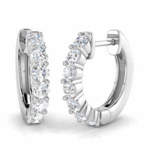 Charles Nobel Lab Grown Diamond Hoop Earrings, 9ct White Gold