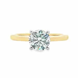 Charles Nobel 1.22ct Round Lab Grown Diamond Solitaire Ring, 18ct Yellow & White Gold
