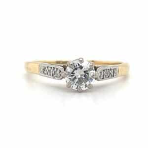 Pre-Owned 18ct Yellow Gold & Platinum Diamond Solitaire Ring