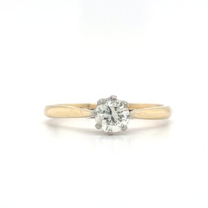 18ct Yellow & White Gold Diamond Solitaire Ring
