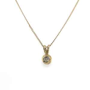 9ct Gold Diamond Rub over Pendant