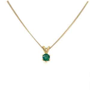 9ct Gold Emerald Necklace