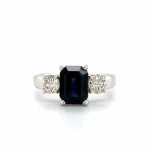 14ct White Gold Sapphire and Diamond Ring