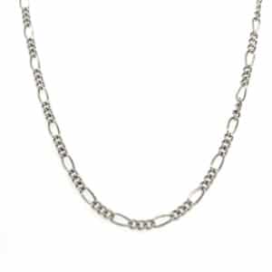 9ct White Gold Figaro Chain